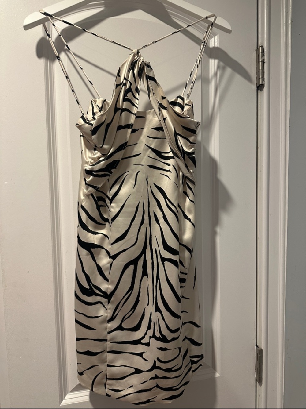 Zara Black & White Zebra Print Spaghetti Strap Mini Dress - Picture 5 of 14